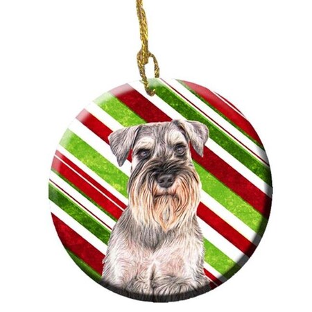Carolines Treasures Carolines Treasures KJ1172CO1 Candy Cane Holiday Christmas Schnauzer Ceramic Ornament KJ1172CO1